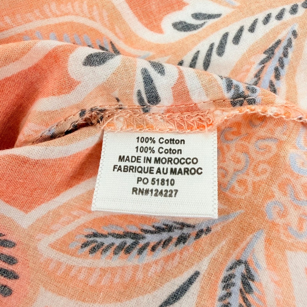 Misa Los Angeles Floral Blouse Womens S Orange Cotton Flutter Sleeve Suparna Top - Picture 9 of 14